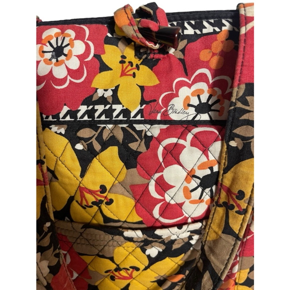 VERA BRADLEY VERA EXTRA LARGE TOTE BAG~BITTERSWEET Bright Floral Pattern Laptop - Picture 10 of 11